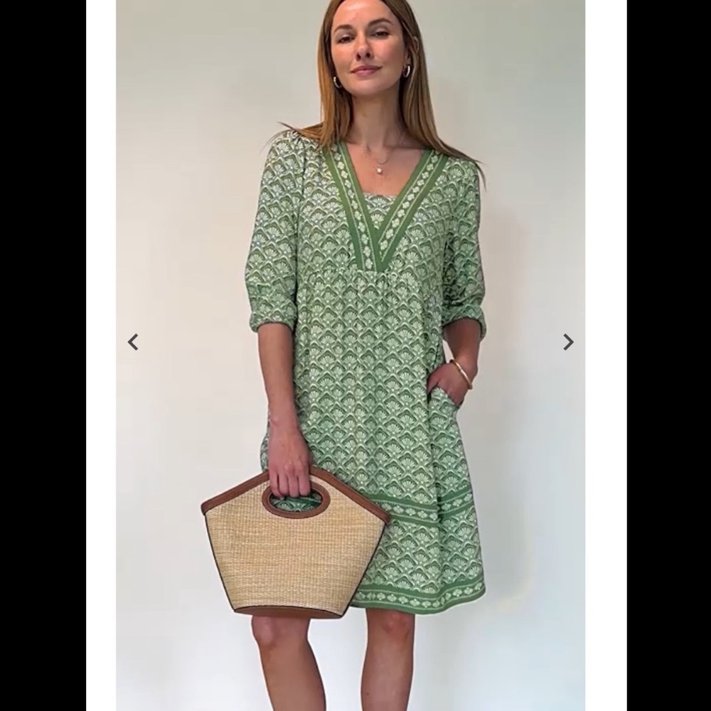 NWT J.Jill Border-Printed Flounced-Hem Dress - Picture 2 of 10